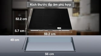 Kích thước lắp bếp âm phù hợp nên tham khảo