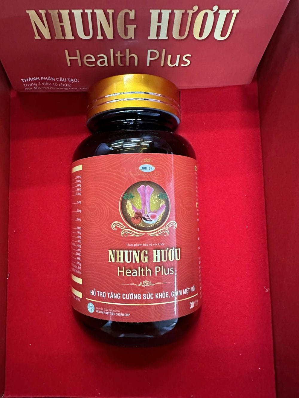VIÊN NHUNG HƯƠU HEALTH PLUS -  HỘP 60 VIÊN - SẢN PHẨM CHÍNH HÃNG